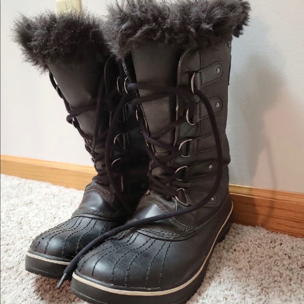 SOREL Women Tofino Black Glitter Boots NL2029-010 Size 9.5
